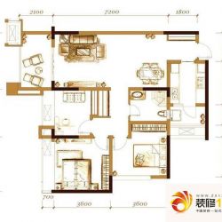 重庆万科悦峰万科悦峰3期b户型户型图.