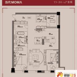 当代MOMA历峰户型图T3-201 3室 ...