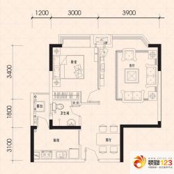 东润豪庭户型图二期阁调E3户型 1 ...