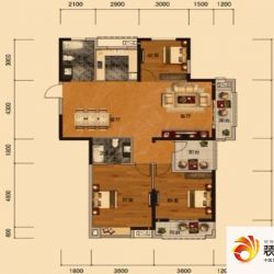 卧龙丽景湾三期户型图4E户型 3室 ...