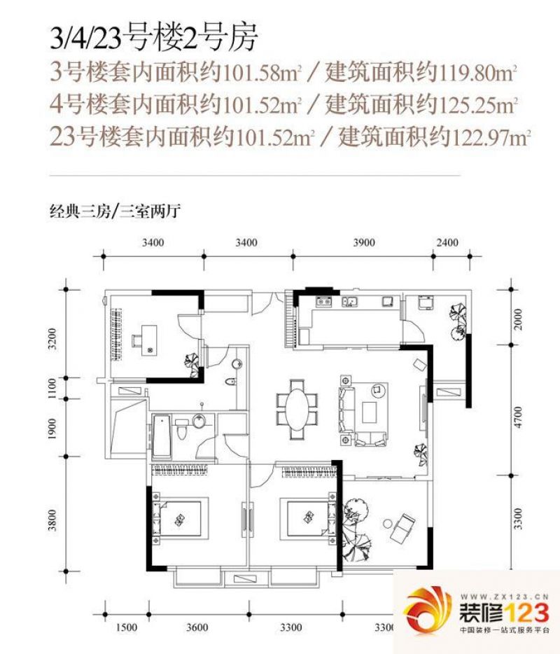 长安锦绣城户型图二期揽胜3/4/23 .