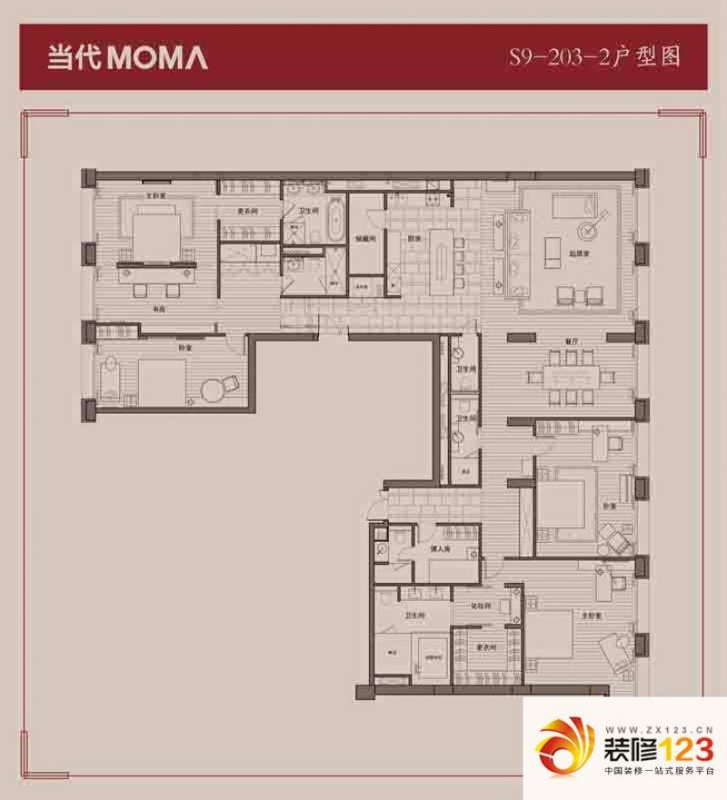 北京当代moma·历峰当代moma历峰户型图a户型 3室2 .