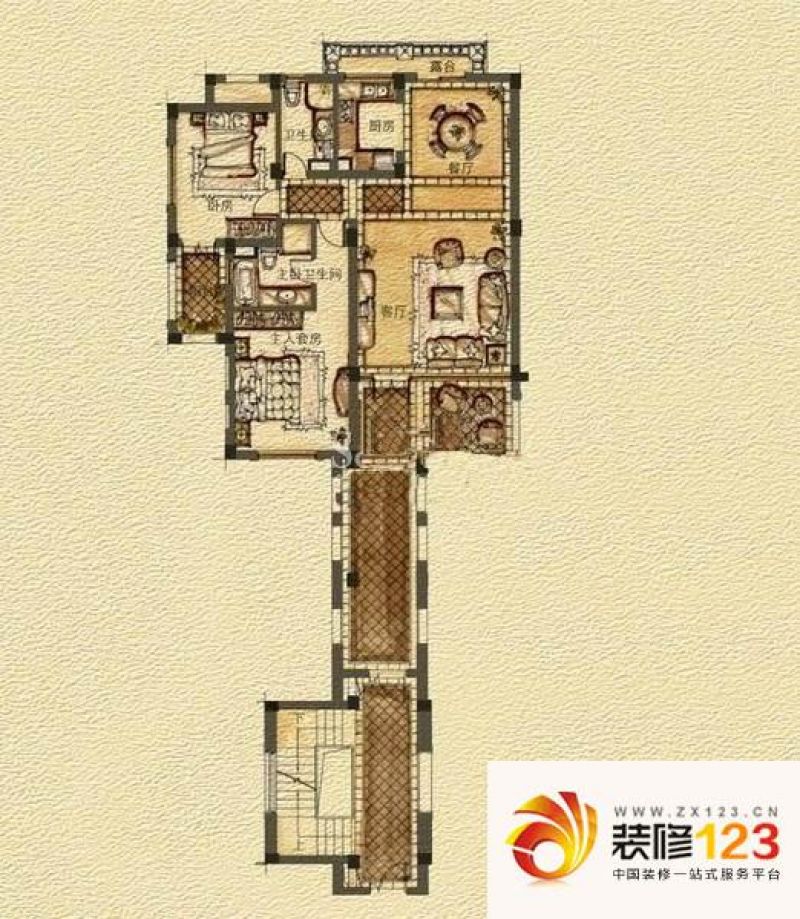 绿城桐庐桂花园a3户型户型图.