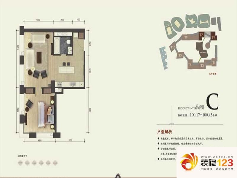 当代MOMA历峰户型图C户型 1室1 ...