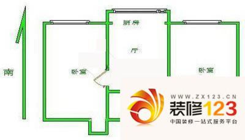 兴化西里户型图户型图 2室1厅1卫.