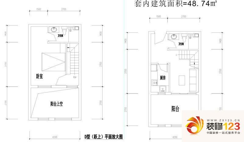 润都7号户型图一期单体楼跃层d户 .