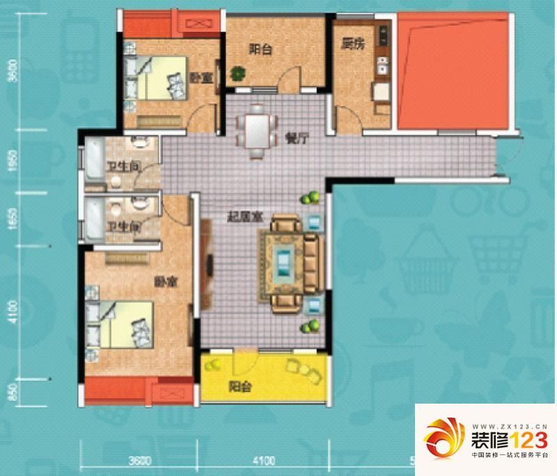 航天兴隆国际户型图1号楼A1户型  ...