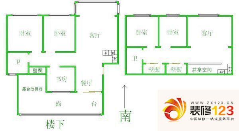 凤凰城户型图户型图 4室1厅1卫1 .