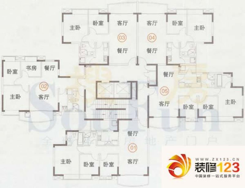 黄埔雅苑户型图怡轩4栋平面图 .