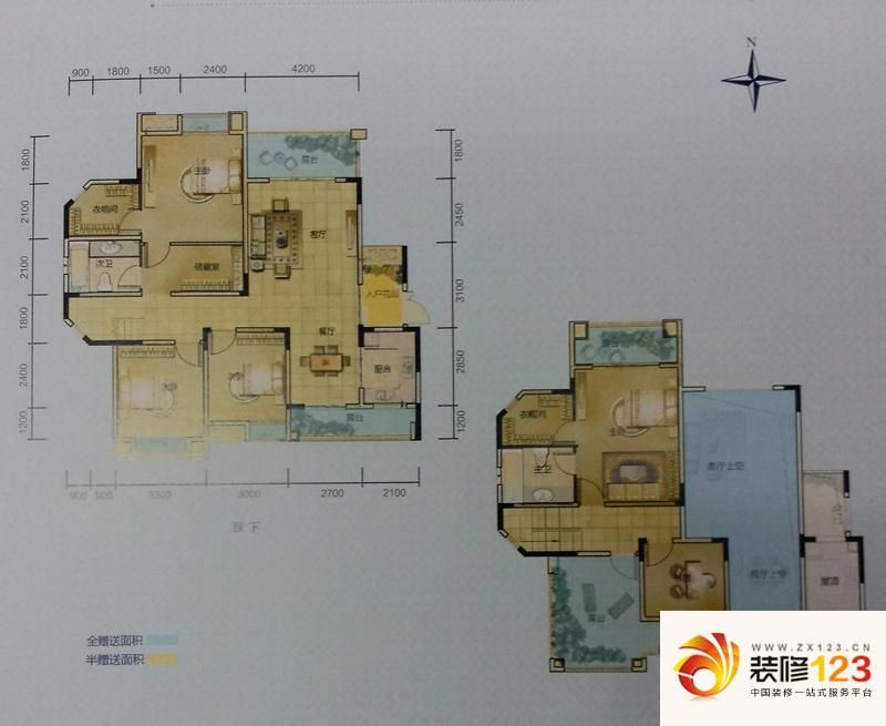 两江春城户型图一期高层标准层b .