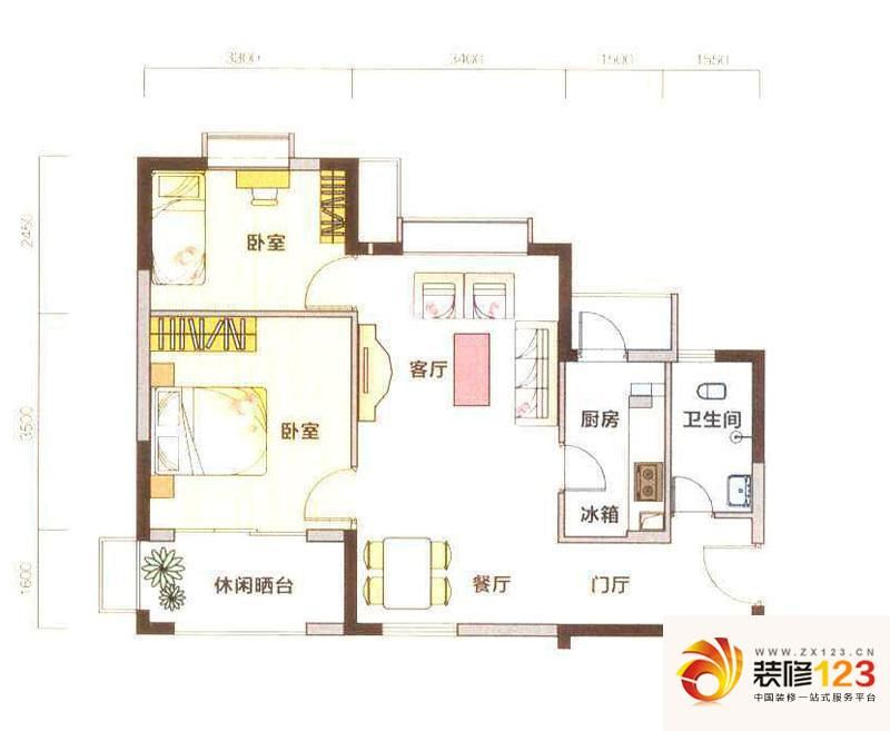 成都上东一号上东一号套三c户型户型图.