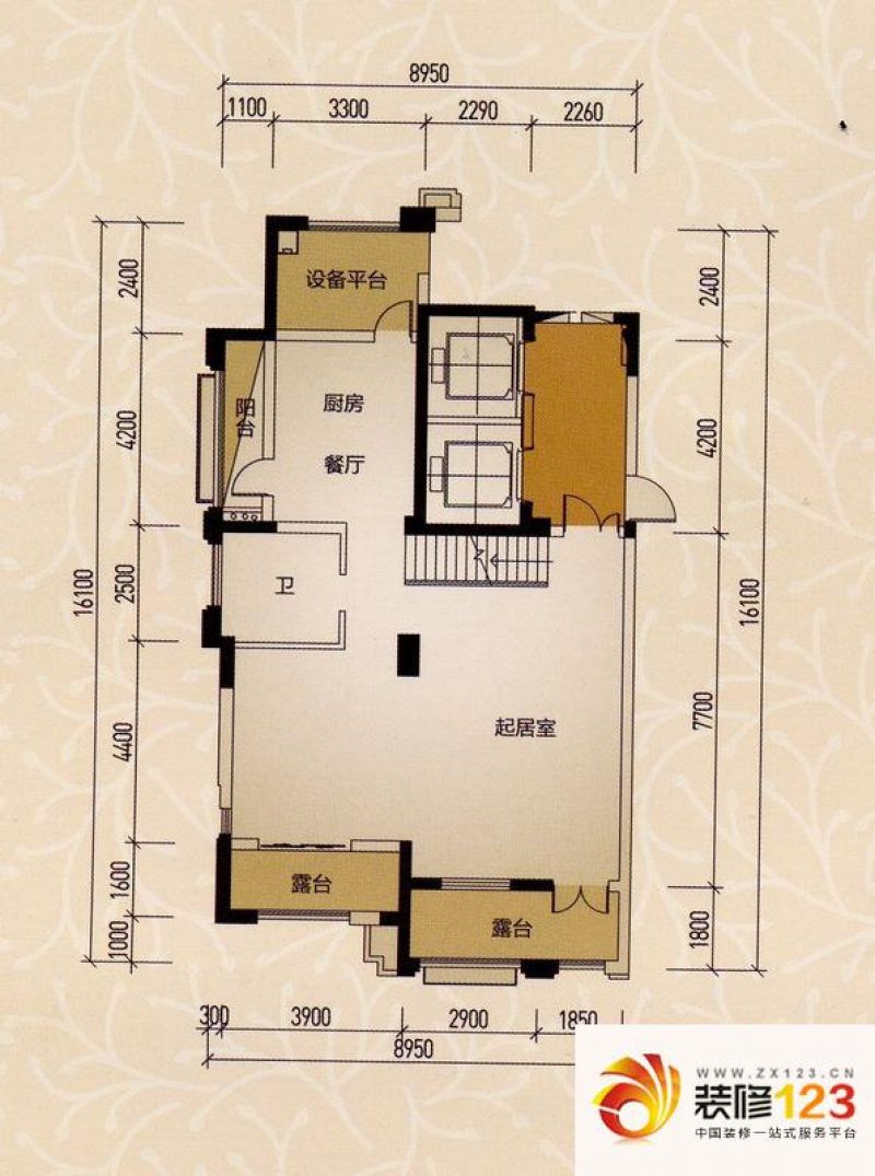 新山水御园户型图c1户型一层 4室.