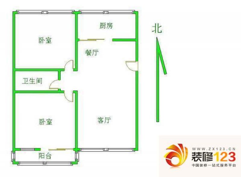 兴化西里户型图户型图 2室2厅1卫.