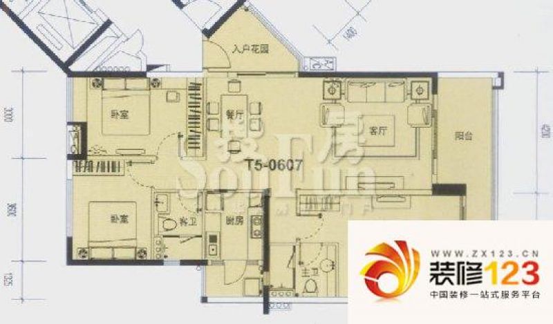 广州兰亭御园兰亭御园户型图3室2厅90平方米.