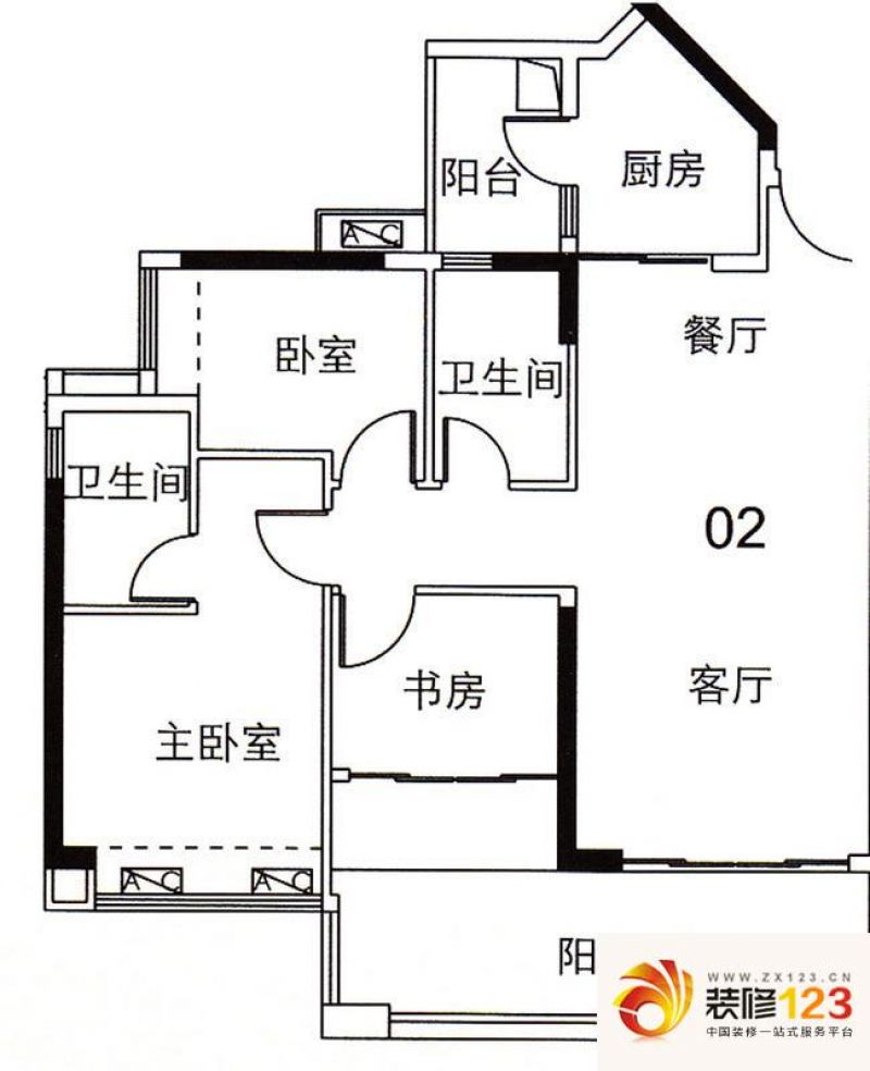 可逸家园户型图4栋5,21层02单元.