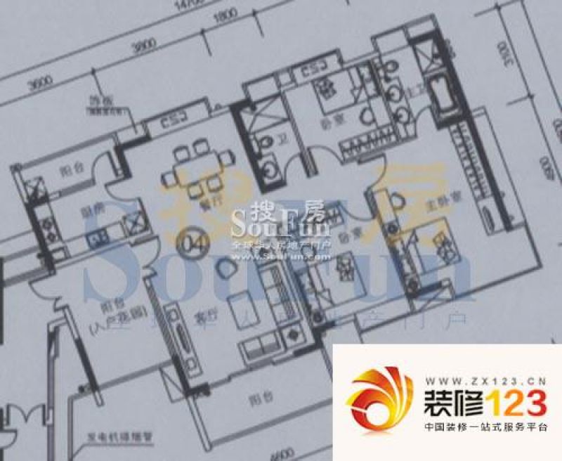 广州富力现代广场富力现代广场户型图2室1厅户型图.