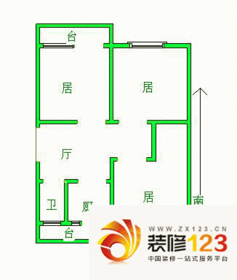 天津德才里德才里户型图户型图 3室1厅1卫1 .