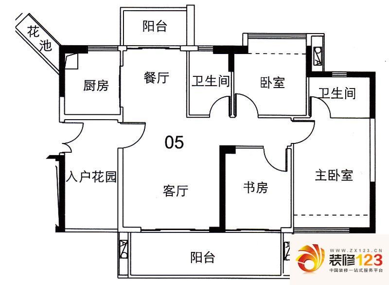 可逸家园户型图4栋5,21层05单元.