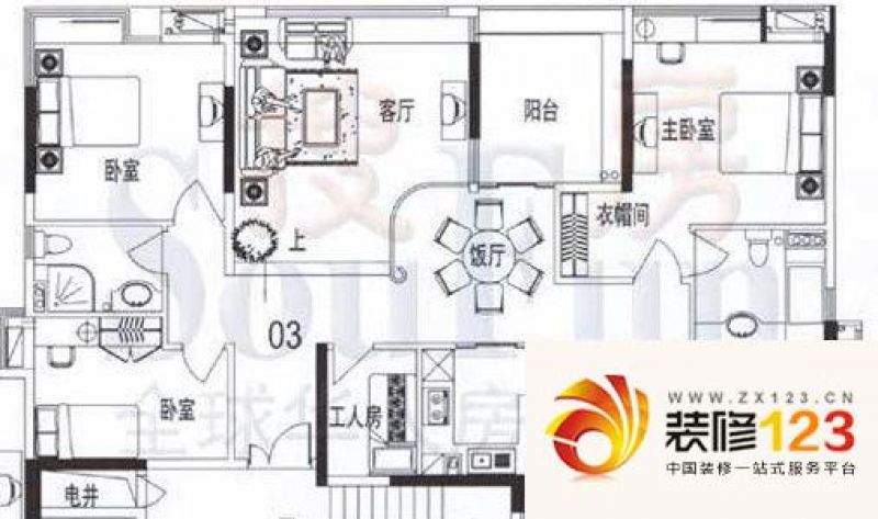 广州雅郡花园雅郡花园户型图5室2厅户型图 5室 .