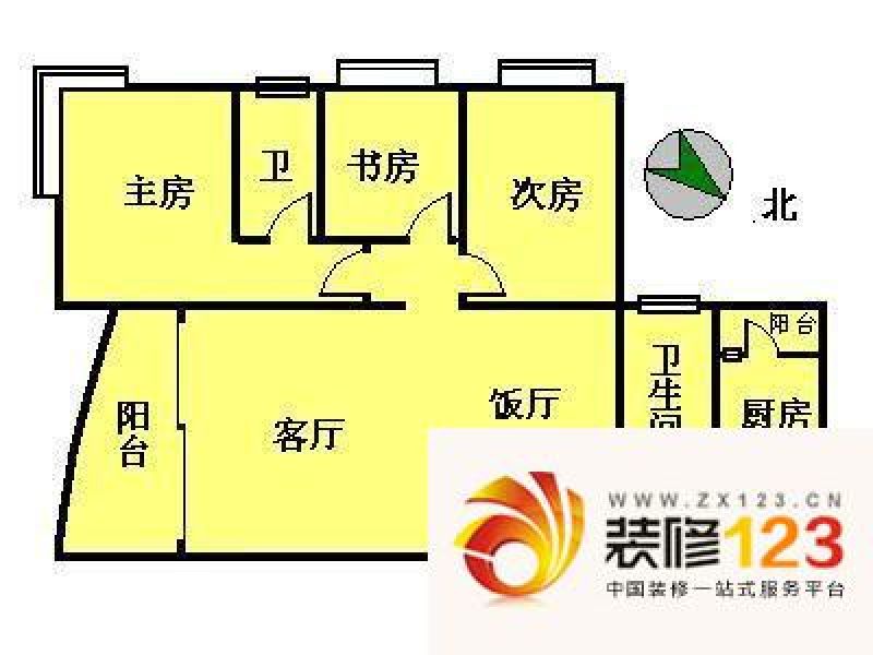 光大花园榕上居户型图3室2厅户型.