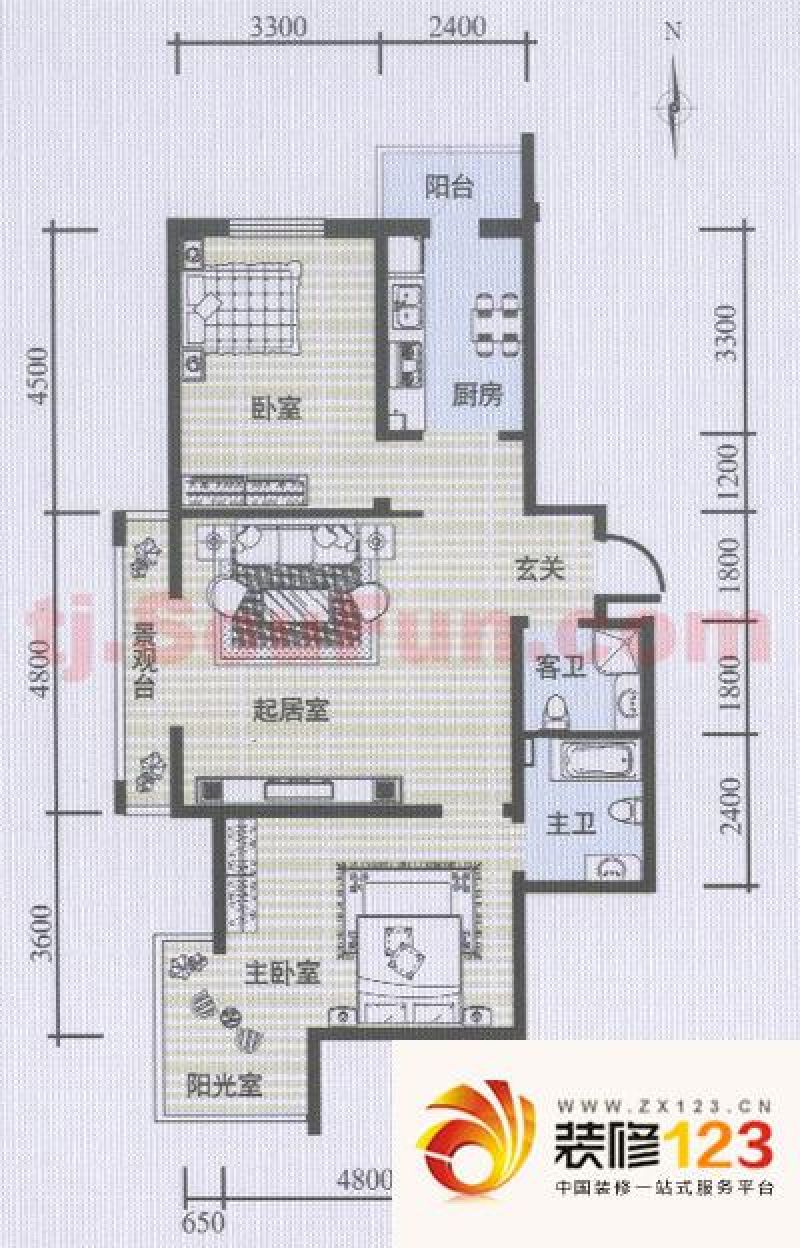 水映兰庭户型图a-01户型 2室1厅2 .