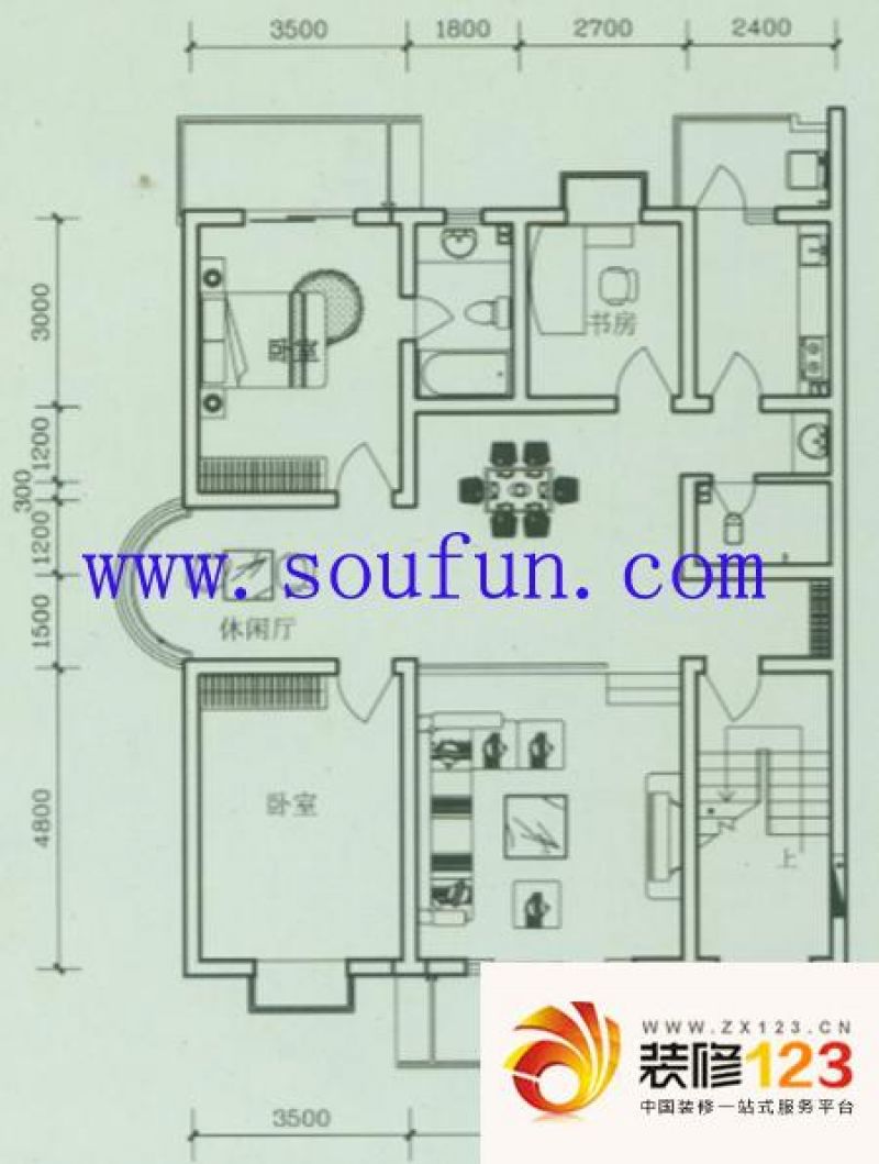 沙河北岸户型图户型图 3室3厅2卫.