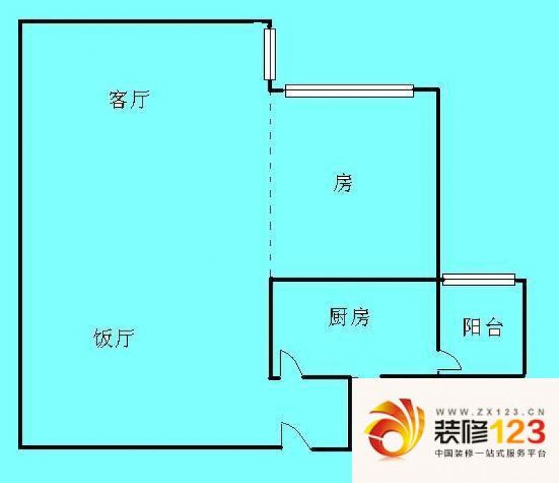 金盛大厦 1室 户型图