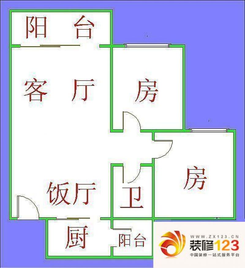 朗晴居户型图2室2厅户型图 2室2 .