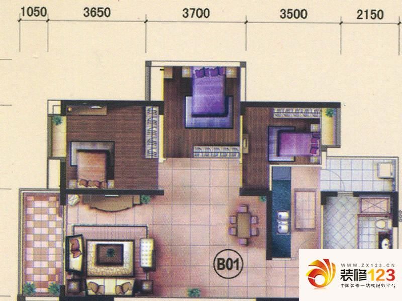 源海御苑B栋01户型户型图 ...