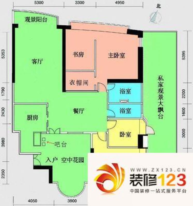 中信君庭户型图4室2厅户型图 4室.