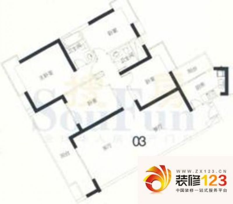 光大花园榕岸户型图e8e9栋03户型.