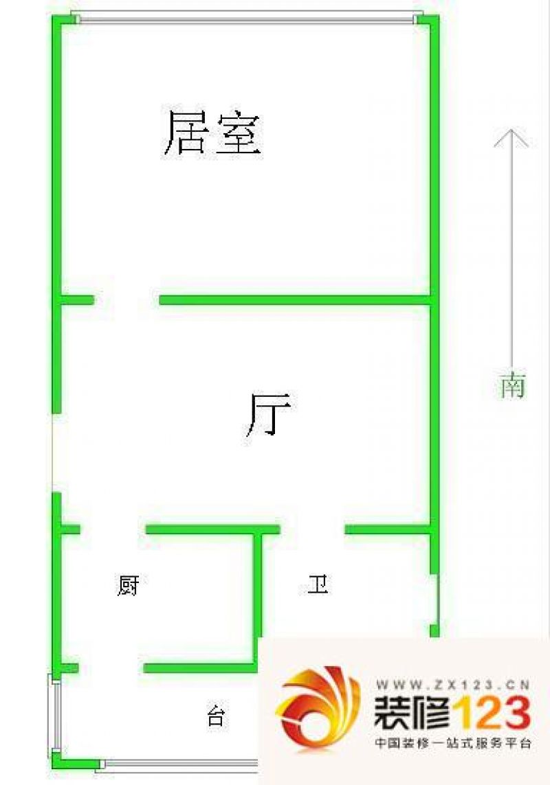 天成公寓户型图户型图 1室1厅1卫.