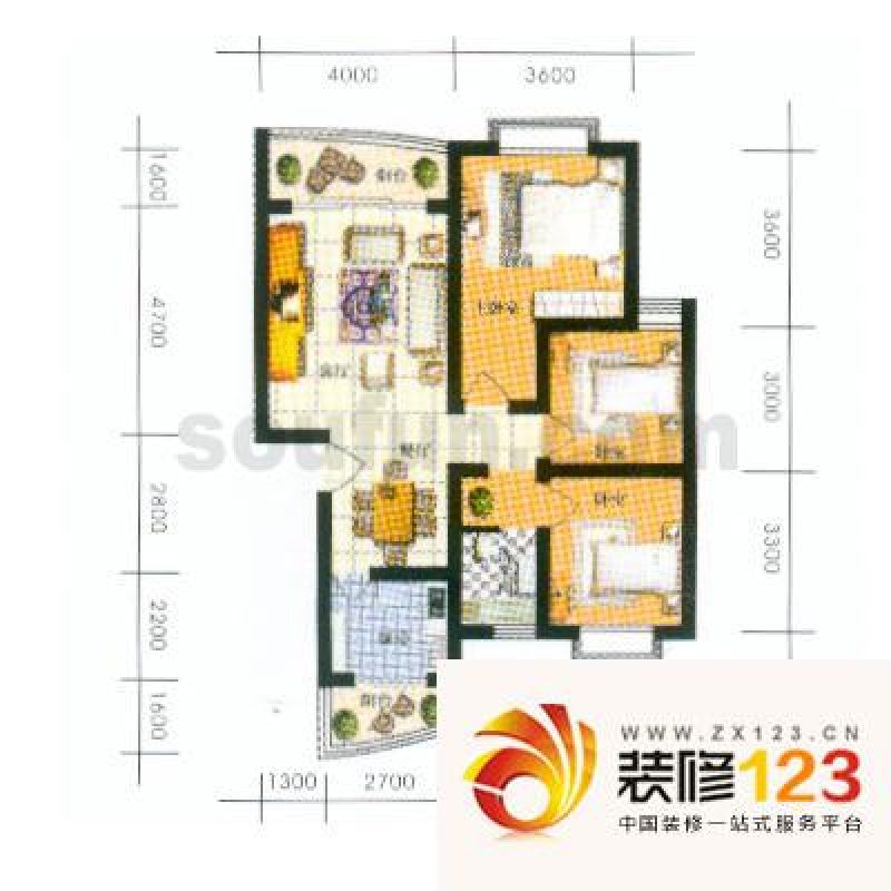 重庆阳光名城阳光名城 户型图1图片大全-我的小区-123