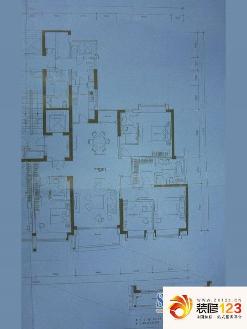 保利天悦户型图15栋02户型 5室2 ...