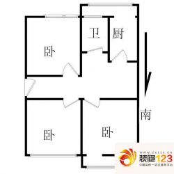 卫生部小区户型图南北三居 3室1 ...