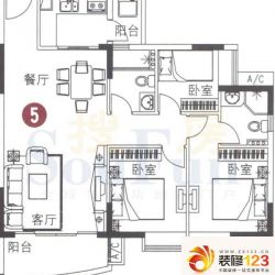 广州海富花园四期海富花园四期户型图6号楼标准层3.