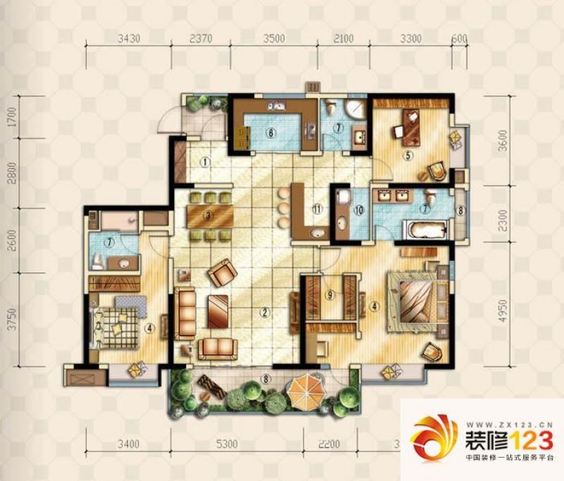 成都万科国宾首府万科国宾首府花梨户型户型图.