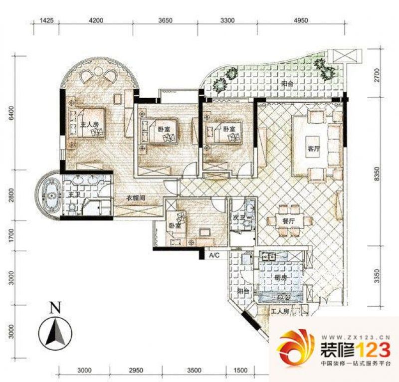 广州珠江帝景苑悦涛轩珠江帝景苑悦涛轩户型图3室2厅户.