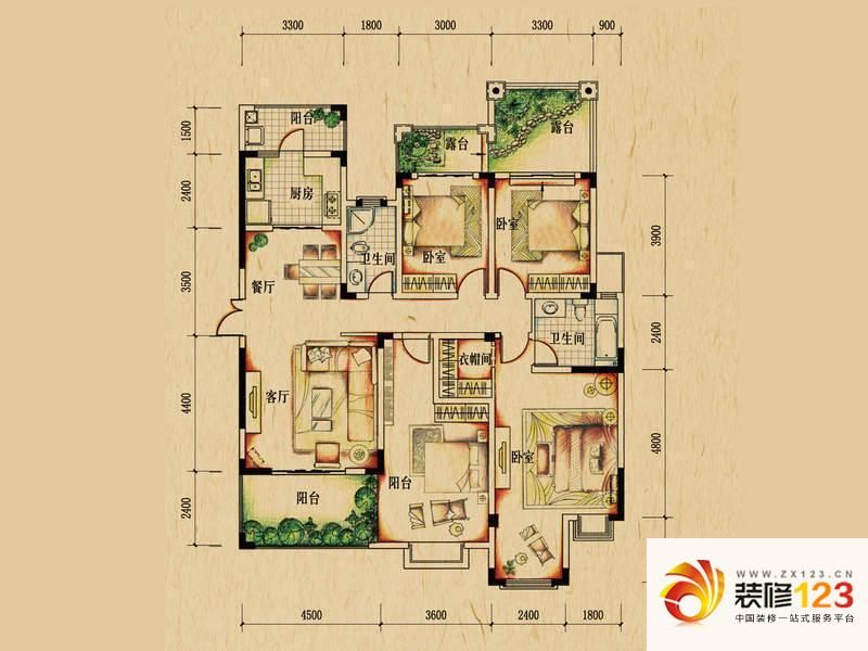 蓝光十里蓝山h1-1户型户型图.