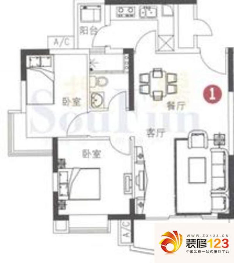 广州海富花园四期海富花园四期户型图6号楼标准层3.