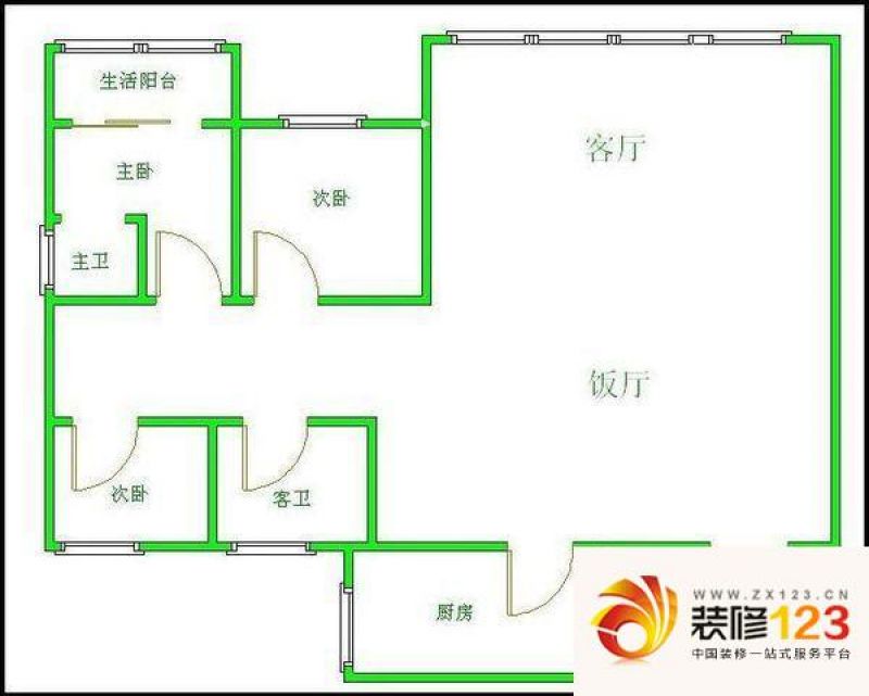 锦汇花园户型图户型图 3室2厅2卫 .