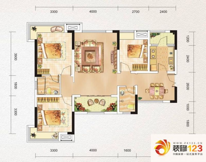 长河湾14栋2.5号f户型户型图.