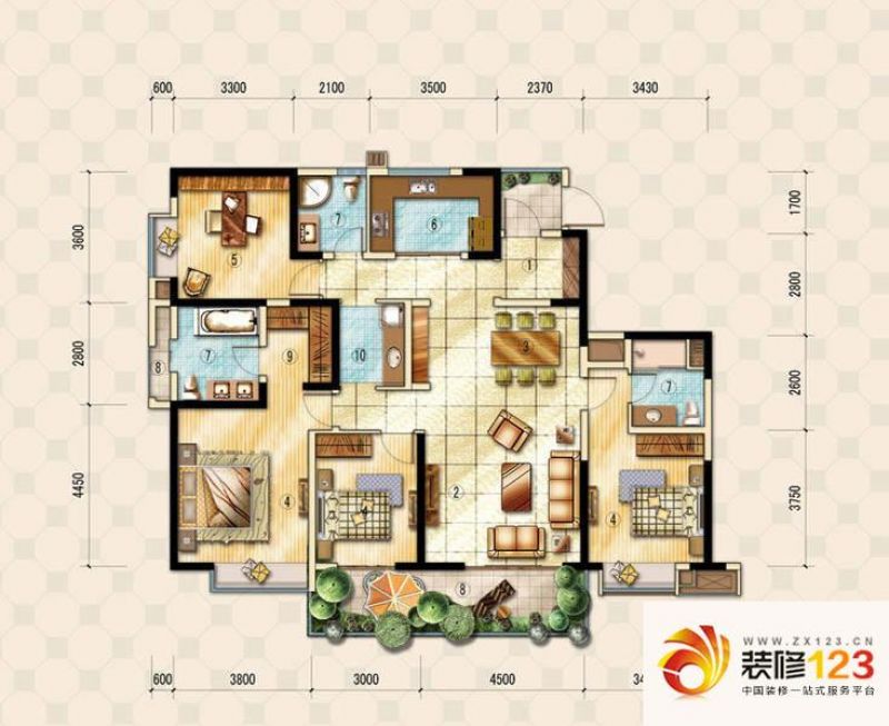 成都万科国宾首府万科国宾首府花梨户型户型图.