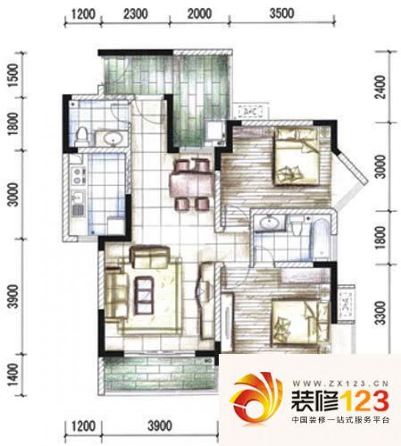 金牛花园户型图b2"户型 2室2厅2 .