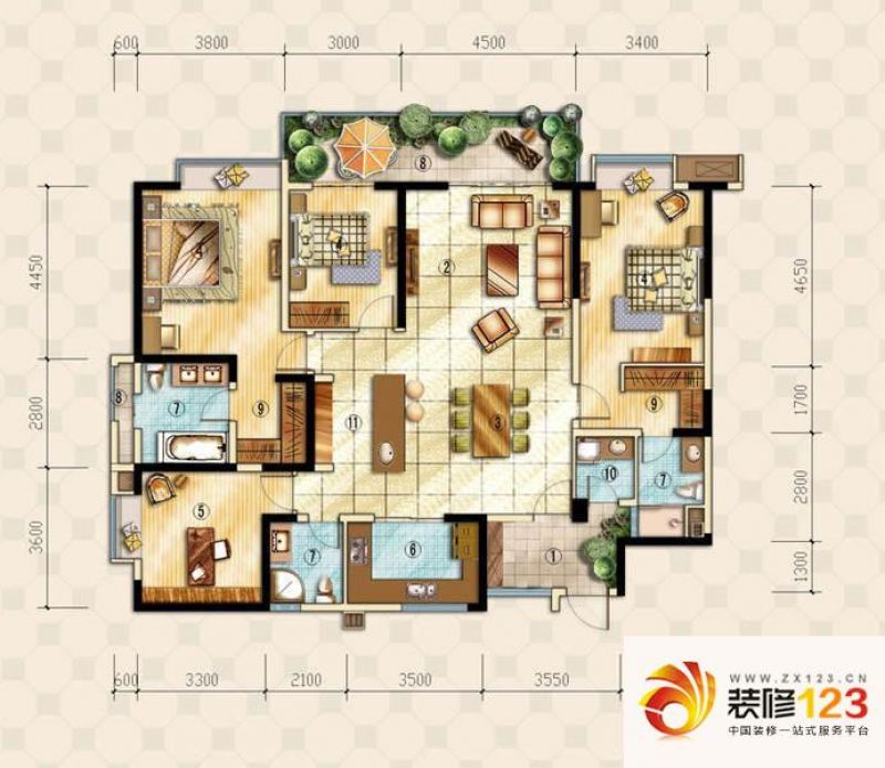 成都万科国宾首府万科国宾首府花梨户型户型图.