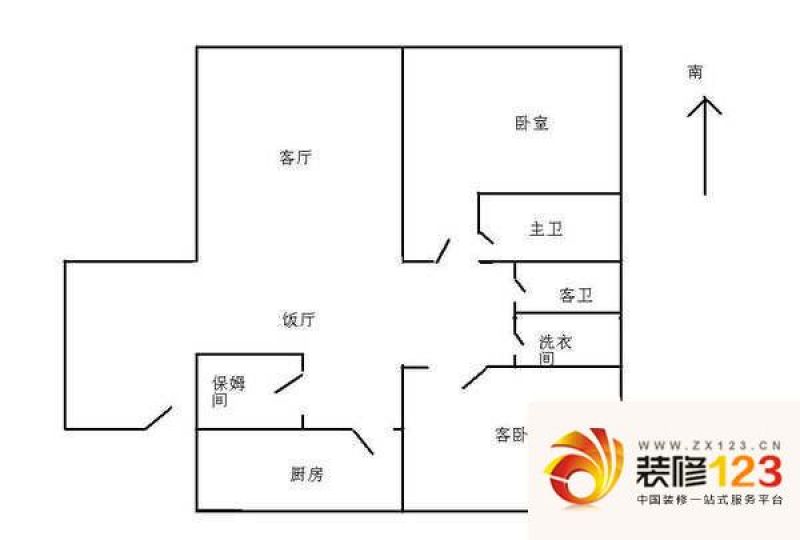 聚龙花园户型图2室2厅 户型图 2 .