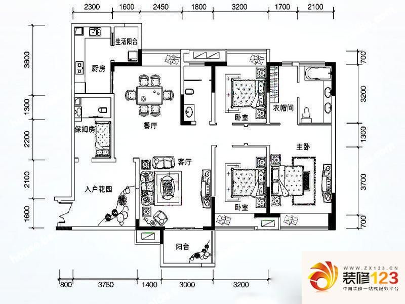 恒基翔龙江畔f户型户型图.