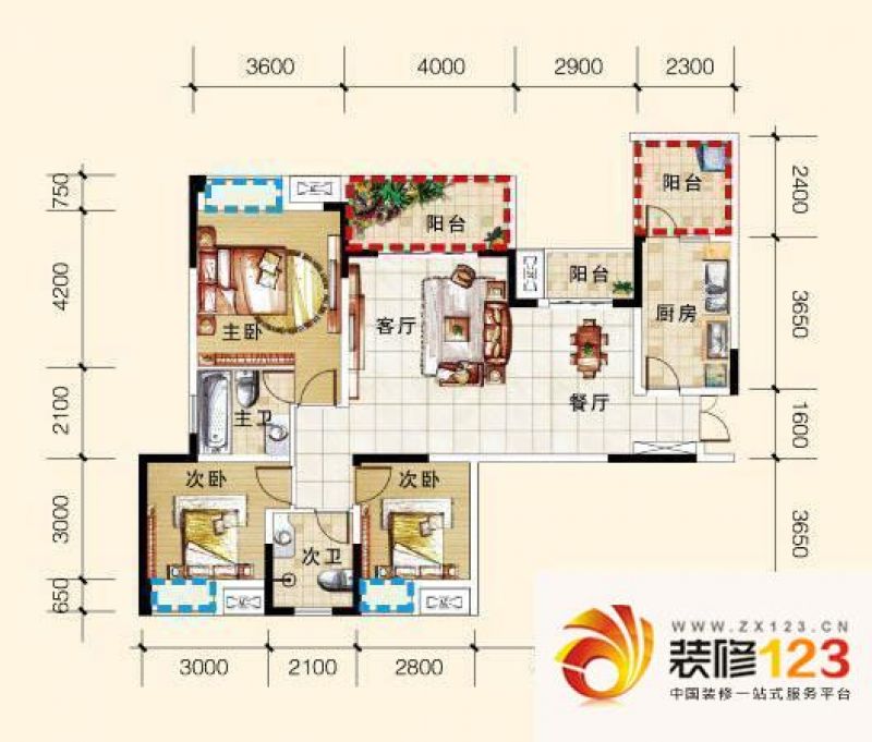 重庆南坪东路一巷丽都锦城c户型3,4号户型图.