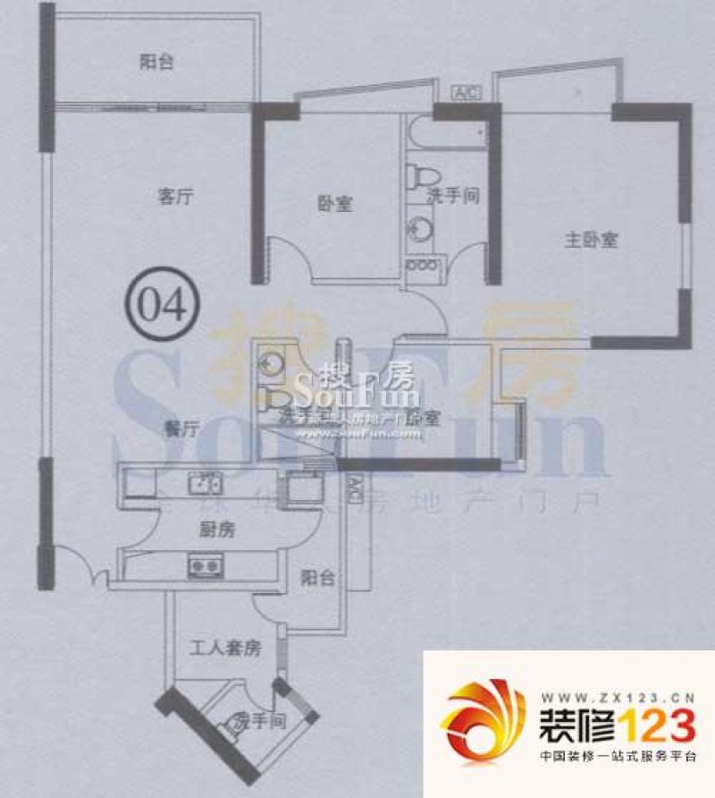 君汇世家户型图4室2厅户型图 4室 .