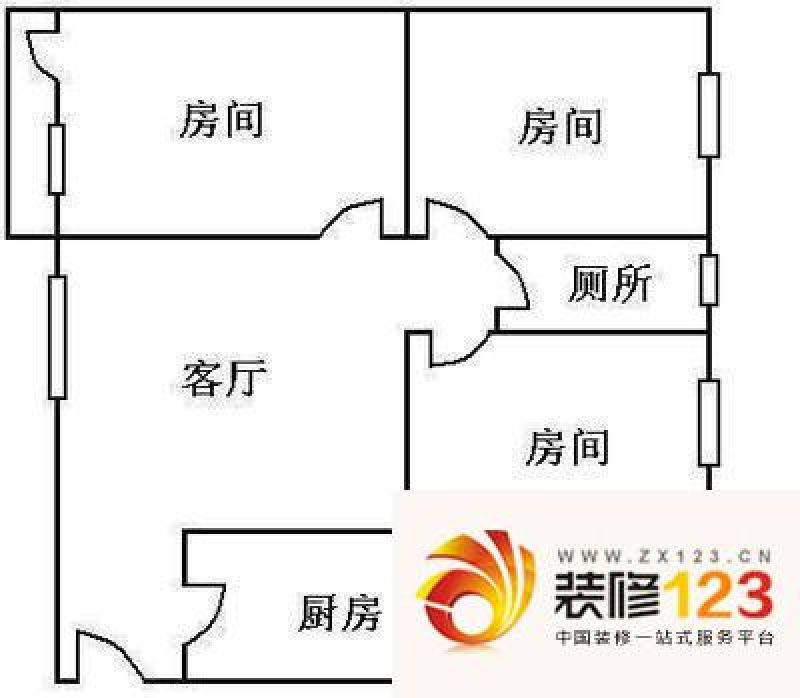 东湖新村户型图3室1厅户型图 3室 .